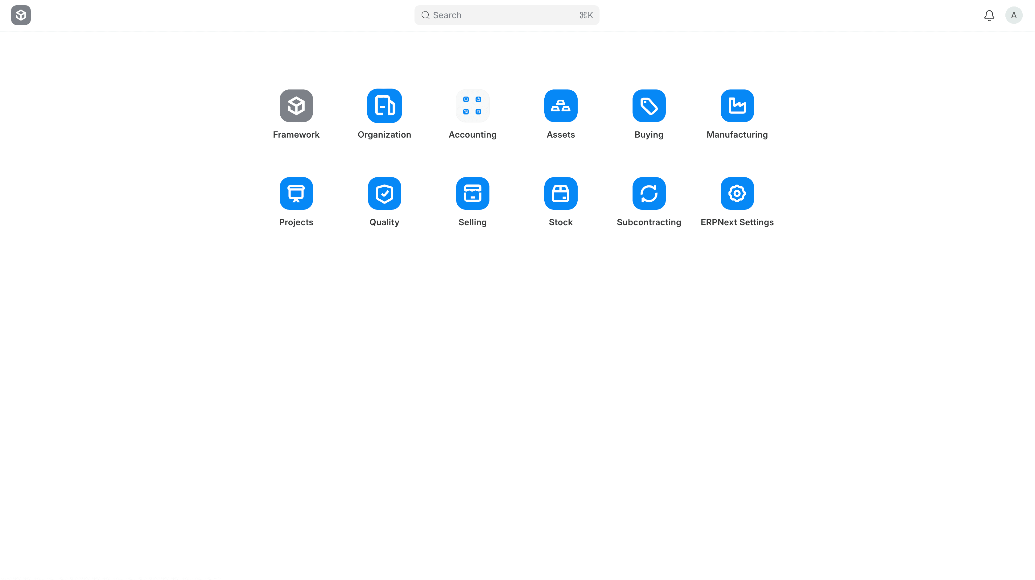 Screenshot project erp - homepage