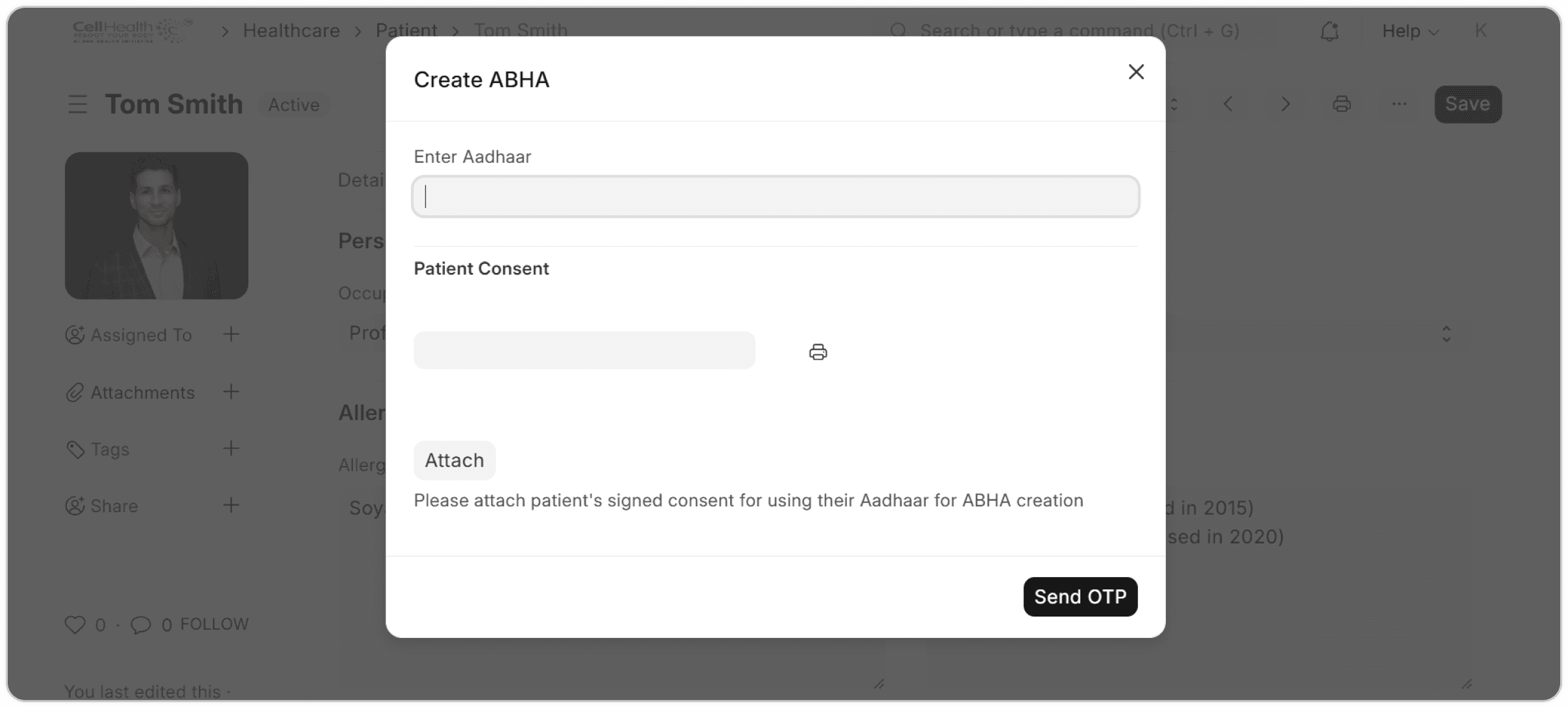 Screenshot project healthcare - patient-abha