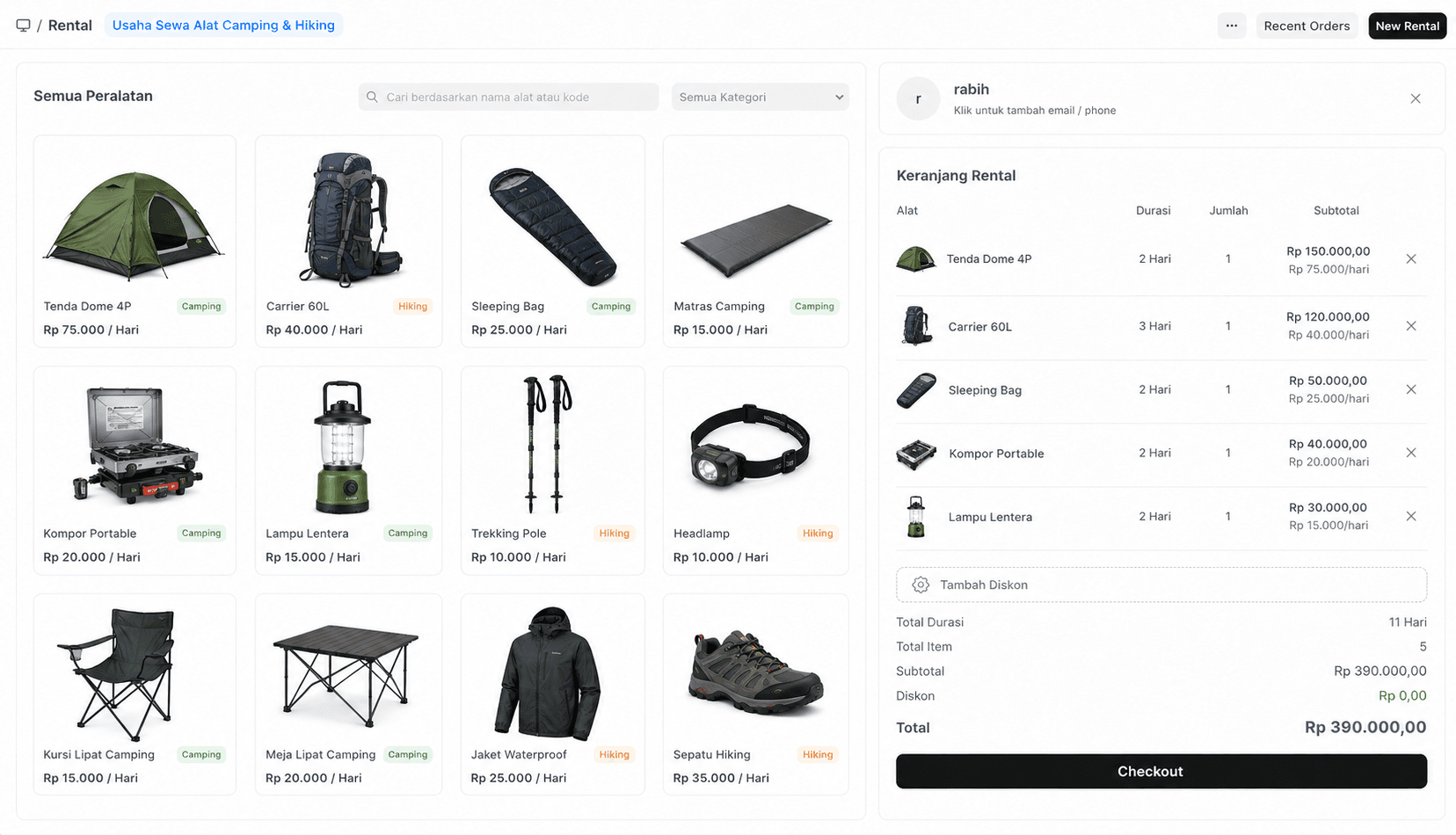 Digitalisasi Bisnis Sewa Alat Camping: Solusi Manajemen Stok dan Booking Otomatis untuk Rental Outdoor di Jogja